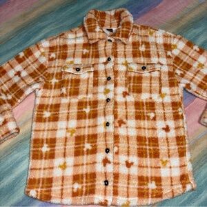 Disney Orange Plaid Hidden Mickey Mouse Shacket size XL